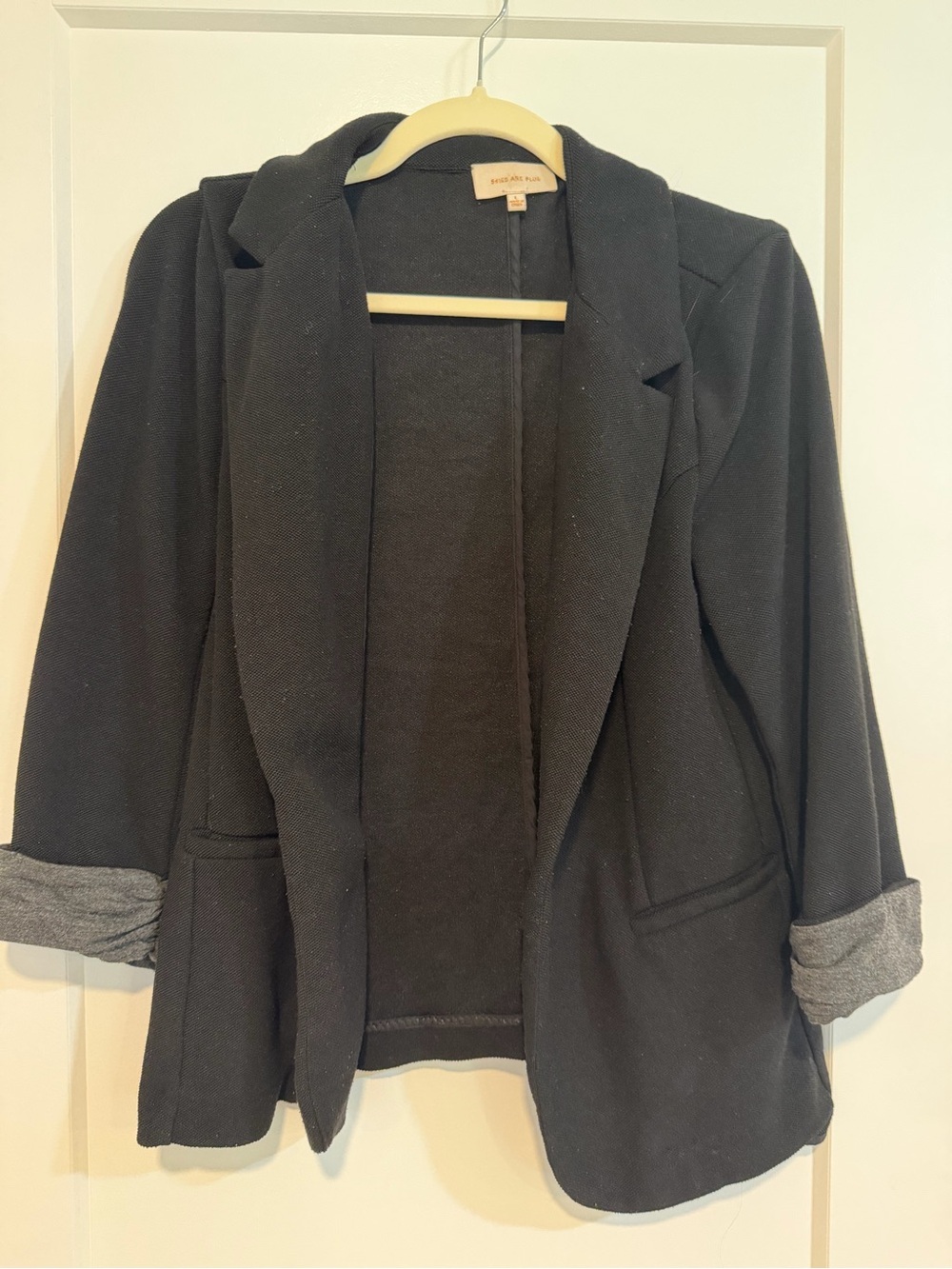 Black Women's Open Front Blazer Jacket